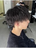 ゆるふわ無造作ツイストスパイラルメンズマッシュ
