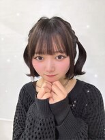 ヘアー アレス(hair ales)&nbsp;ボブアレンジ低めハーフツイン