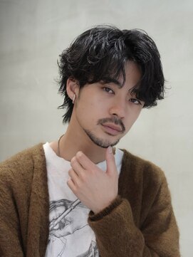 バイフィフス 原宿/表参道(by fifth) シャドウパーマスパイラルパーマセンターパート大人メンズヘア