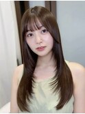 韓国風/ストレートヘア/ロングヘア/前髪/縮毛矯正/小顔