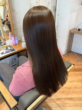 ヘアーショップ エヌアンドエー 越谷店(hair shop N&A) 髪質改善ストレート/艶感ブラウンカラー×美髪縮毛矯正スタイル