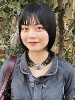 ラミエバイメルト 下北沢(lamie by melt) 花田ボブレイヤーくびれミディアム黒髪ミニボブ下北沢韓国顔周り