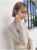切りっぱなしボブ×シアーベージュ