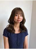 レイヤーカット×オリーブグレージュ