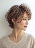 白髪ぼかし似合わせ大人ショート30代40代50代60代◎