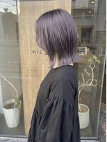 ニコリヘアワークス(nicori hair works)&nbsp;ハイライト×外ハネ×スモーキーアメジスト2