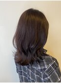 1回ブリーチ×暗めレッドブラウン