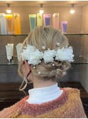 ヘアアレンジ結婚式パーティーお呼ばれ卒業式ギブソンタック