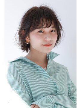 ノノリリ(NONORIRI) ニュアンスパーマふんわりショートパーマスモーキーアッシュ