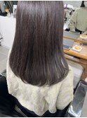 髪質改善ストレート毛先ふんわり 暗髪アッシュブラウン