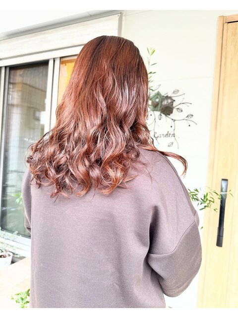 ロングヘアのデジタルパーマ