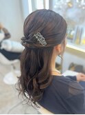 結婚式 二次会 お呼ばれ ハーフアップ×ヘアコムアレンジ