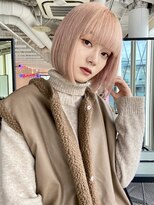 ゲーム 原宿店(GAME)&nbsp;ピンクベージュ/ダブルカラー/ケアブリーチ/髪質改善/ボブ/原宿