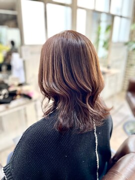 クッキー ヘアーアンドメイク(COOKIE Hair&Make) 【COOKIE】ブリーチなしピンクベージュ×レイヤーミディ