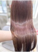 髪質改善艶感大人ピンクショコラブラウン細めハイライト池袋