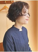 クセ毛ニュアンスショートボブ