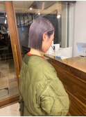 ペールパープル切りっぱなしボブ