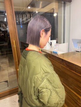 ヨハク 大阪梅田中崎町(yohaku) ペールパープル切りっぱなしボブ