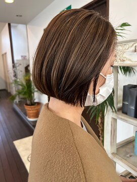 オブジェ ナチュレ(OBJE’T nature) ショートボブ/ハイライト/ナチュラルブラウン