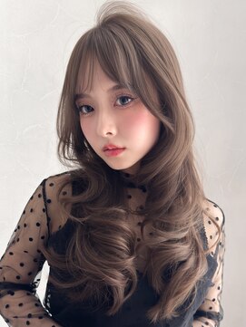 アグノス 青山(Agnos) レイヤーカットミルクブラウンハッシュカットダークパープル