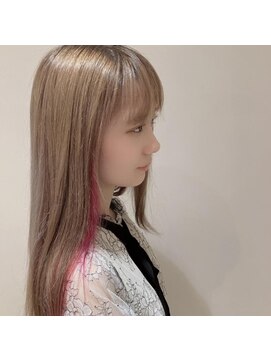 ネオヘアー 曳舟店(NEO Hair) ミルクティーベージュ×ピンク/曳舟インナーカラー髪質改善