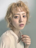 エンクス(enx)&nbsp;外ハネゆるカール×ハイトーンベージュ