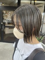 アオゾラヘアー フジサキグウ(AOZORA HAIR FUJISAKIGU) 切りっぱボブ×dark green