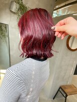 テトヘアー(teto hair)&nbsp;レッドカラー　暖色系カラー　赤髪　ボブ