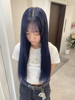 ヴィア(Via)&nbsp;ネイビーブルー/ダブルカラー/ブリーチ