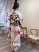 成人式ヘアセット大人可愛いヘアアレンジ着付け振袖セミロング