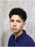 ソフトスパイキーショートメンズショート刈り上げフェード