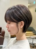 コンパクトショート/耳かけショート/暗めカラー/グレージュ/銀座