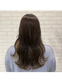 大人可愛いダブルカラーショコラブラウン似合わせレイヤーパーマ