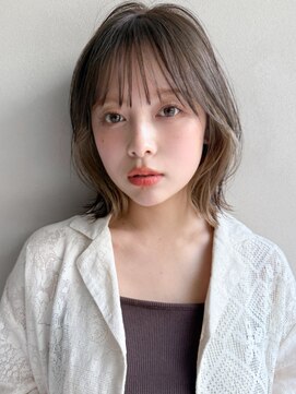 リヤン 表参道(lyann) イメチェンピンクベージュ前髪イヤリングカラーa