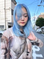 レイム(LAME) バレイヤージュハッシュカットグラデーションカラーウルフカット