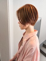 ネス ヘアメゾン アシヤ(ness HAIR MAISON ASHIYA)&nbsp;ミルクティーベージュ×丸みハンサムショート【芦屋川/芦屋】