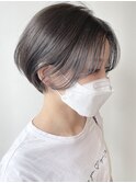 【morio 原宿】大人マッシュショート　前髪なし　グレージュ