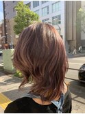 ミディアム くすみカラー ピンク ラベンダー