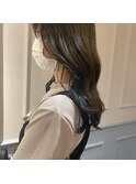 色落ちも楽しめるアッシュインナー