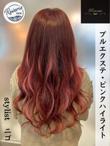 レヴェリーヘア 倉敷店(Reverie hair) #エクステ #プルエクステ #ピンク #ハイライト #パープル