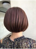 艶色レッドブラウンボブ