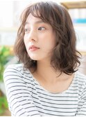 前髪カール小顔バレイヤージュ大人ボブパーマh3志木20代30代40代