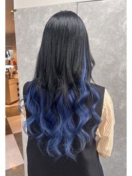 ガルボヘアー 名古屋栄店(garbo hair) #プルエクステ#グラデーションカラー#ブルー#名古屋エクステ