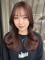 ノイズオオサカ 梅田店(NOISM OSAKA)&nbsp;小顔外ハネミディアムアッシュ20代30代40代くびれミディ韓国ヘア