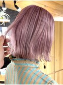 夏デザインカラー/レイヤーカットウェットヘア/オリーブベージュ