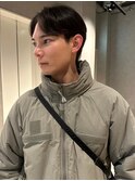 センターパート マッシュ メンズショート ビジネスヘア 30代