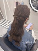 ハーフアップ【クランソア】ヘアメ/ヘアセット/心斎橋