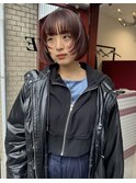 ブリーチなしレッドブラウンカラー