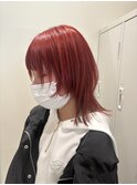 レッド　ウルフカット