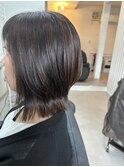 外はねボブ　白髪ぼかし